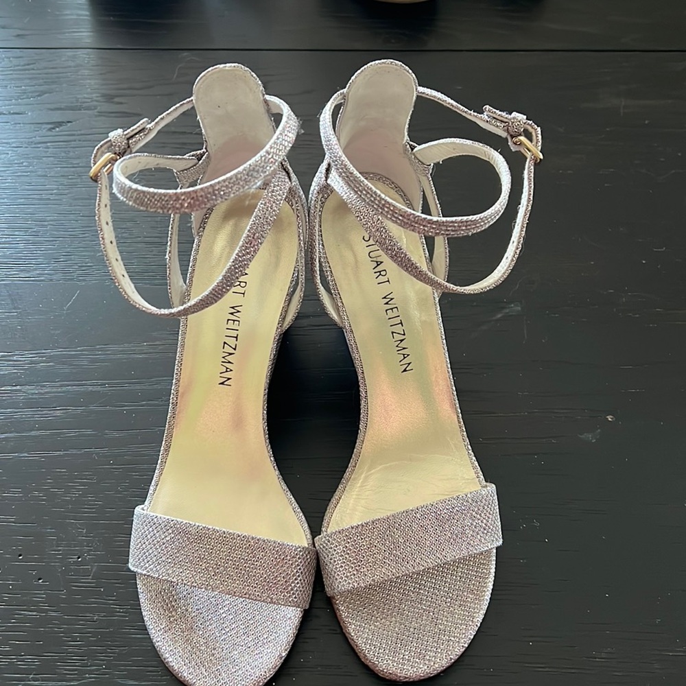 Stuart Weirtzman sliver sparkling wedges